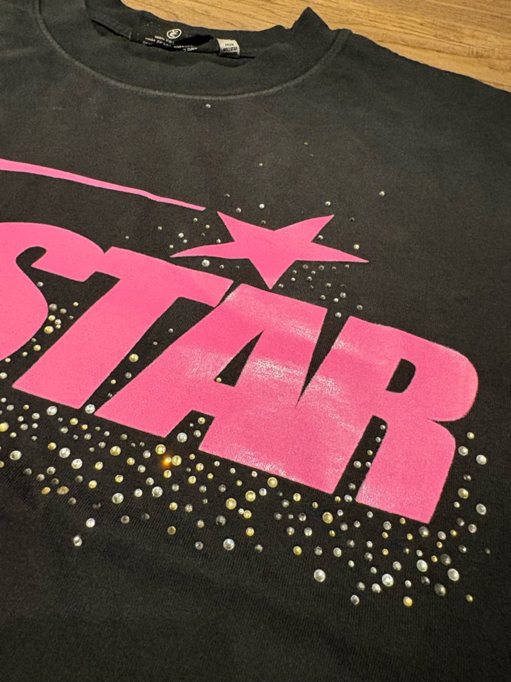 Black Hellstar Rhinestone tee - Picture 3 of 4